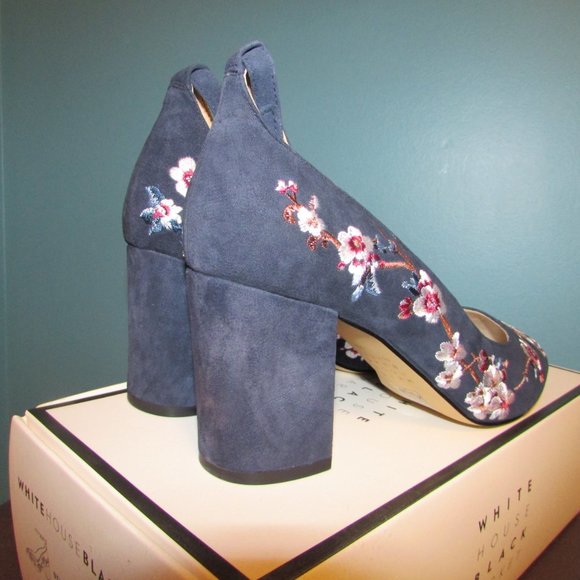 WHBM Embroidered Suede Pumps - Picture 9 of 9